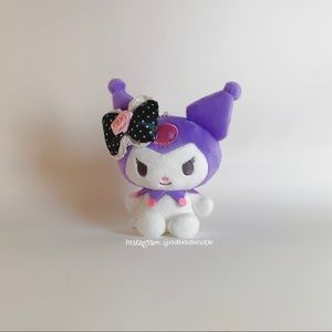 Sanrio Japan Cute Kuromi Lolita Bow Keychain Plush